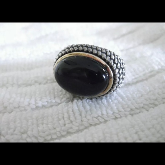 Town & Country 925 & 14K Cabochon Black Onyx Ring - Picture 5 of 5